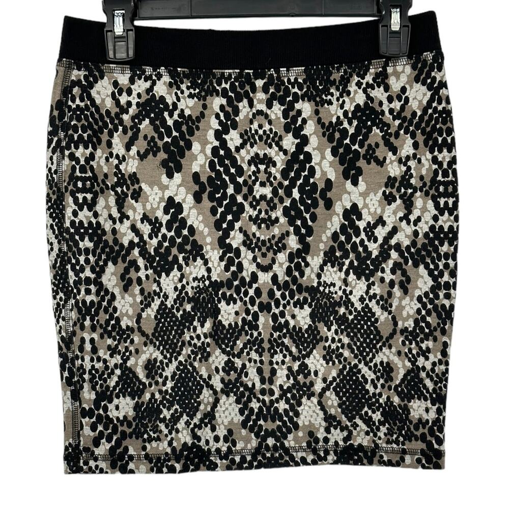 Trina Turk Skirt Women Small Black Candra Mini Snake Print Stretch Club Festival